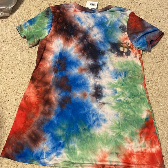 Heimish stretchy tie dye- t shirt, no wrinkle, fall color sz S - Picture 3 of 4